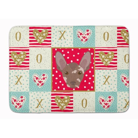 Carolines Treasures 19 x 27 in. Mexican Hairless Dog Love Machine Washable Memory Foam Mat CK5219RUG
